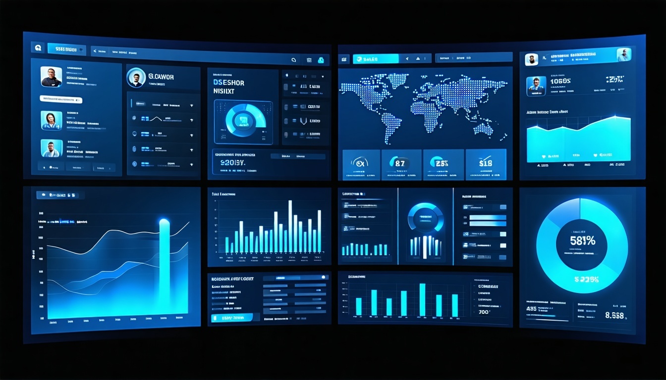 AI-powered dashboards displaying sales and marketing insights