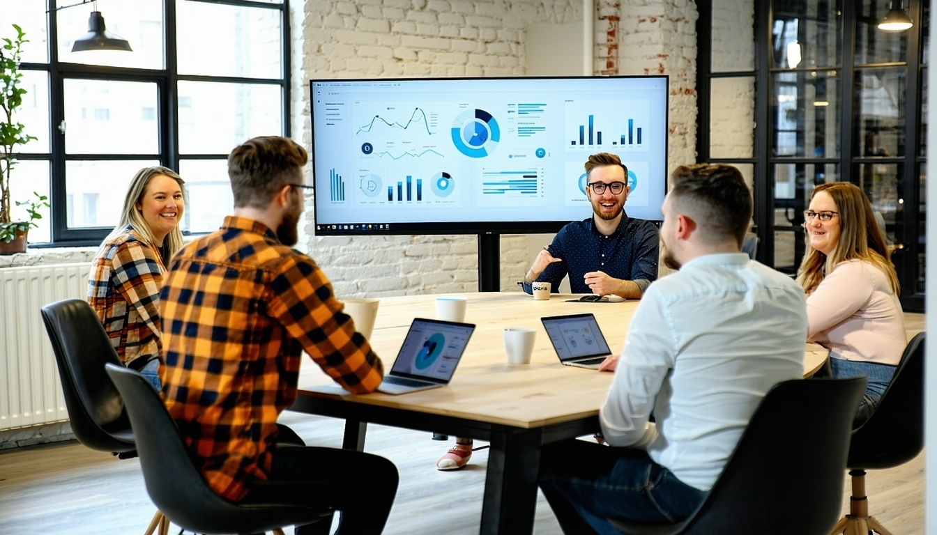 Team collaborating on AI content strategy in HubSpot