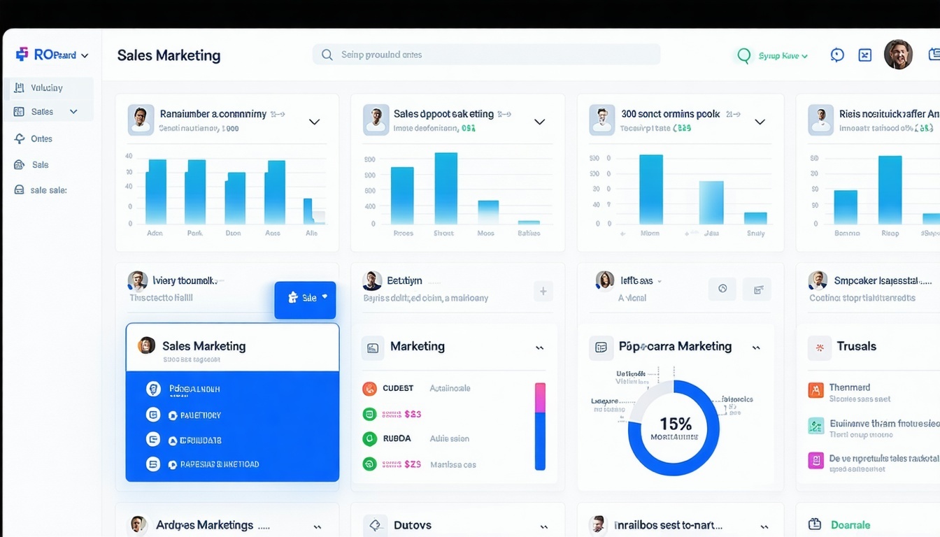 AI-powered dashboard displaying sales and marketing KPIs