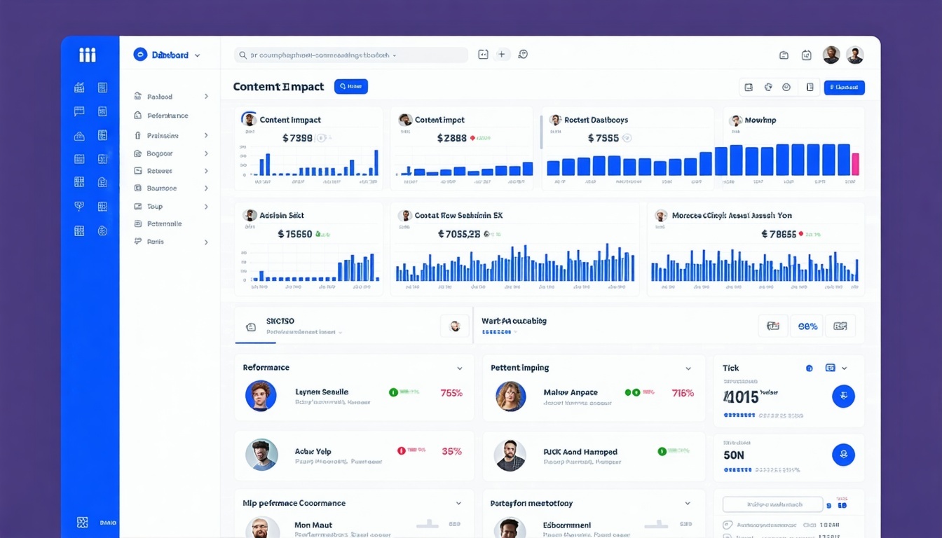 Performance dashboard showing content impact