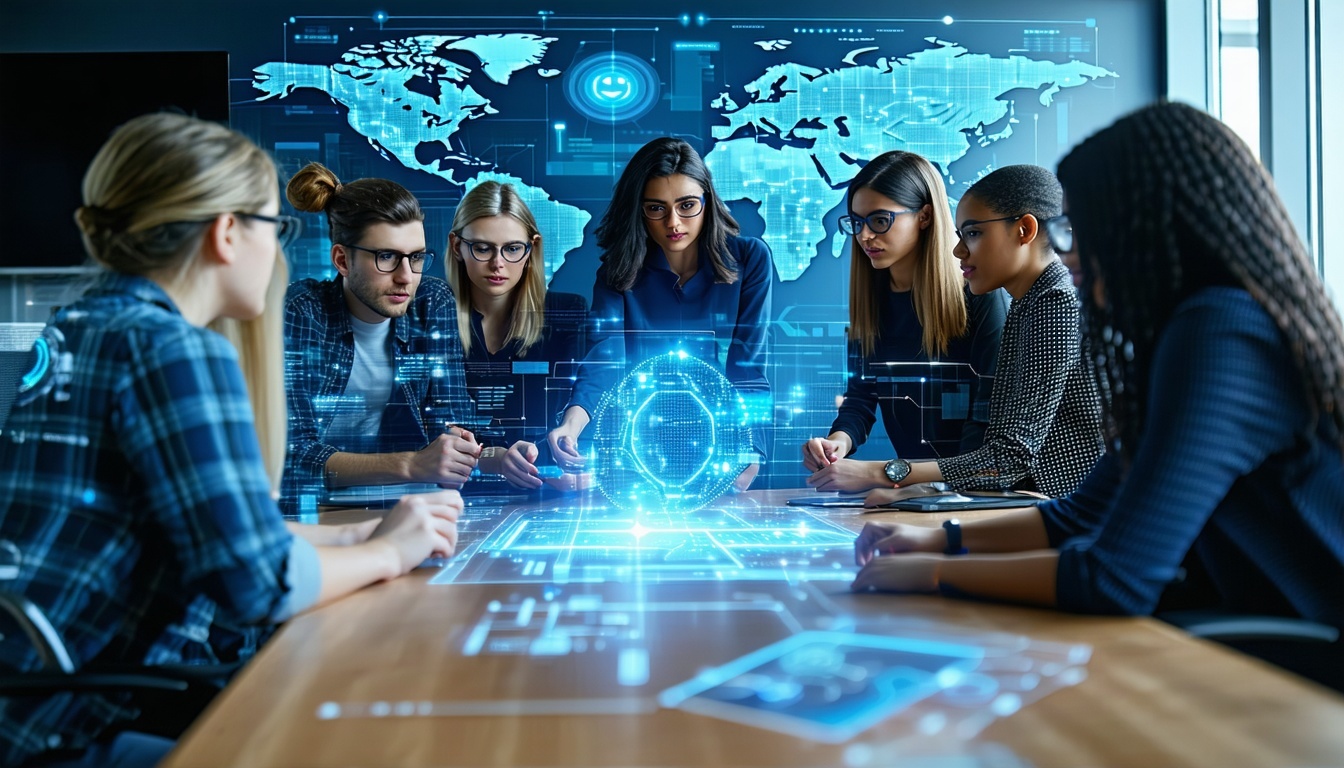 Teams collaborating over actionable AI insights